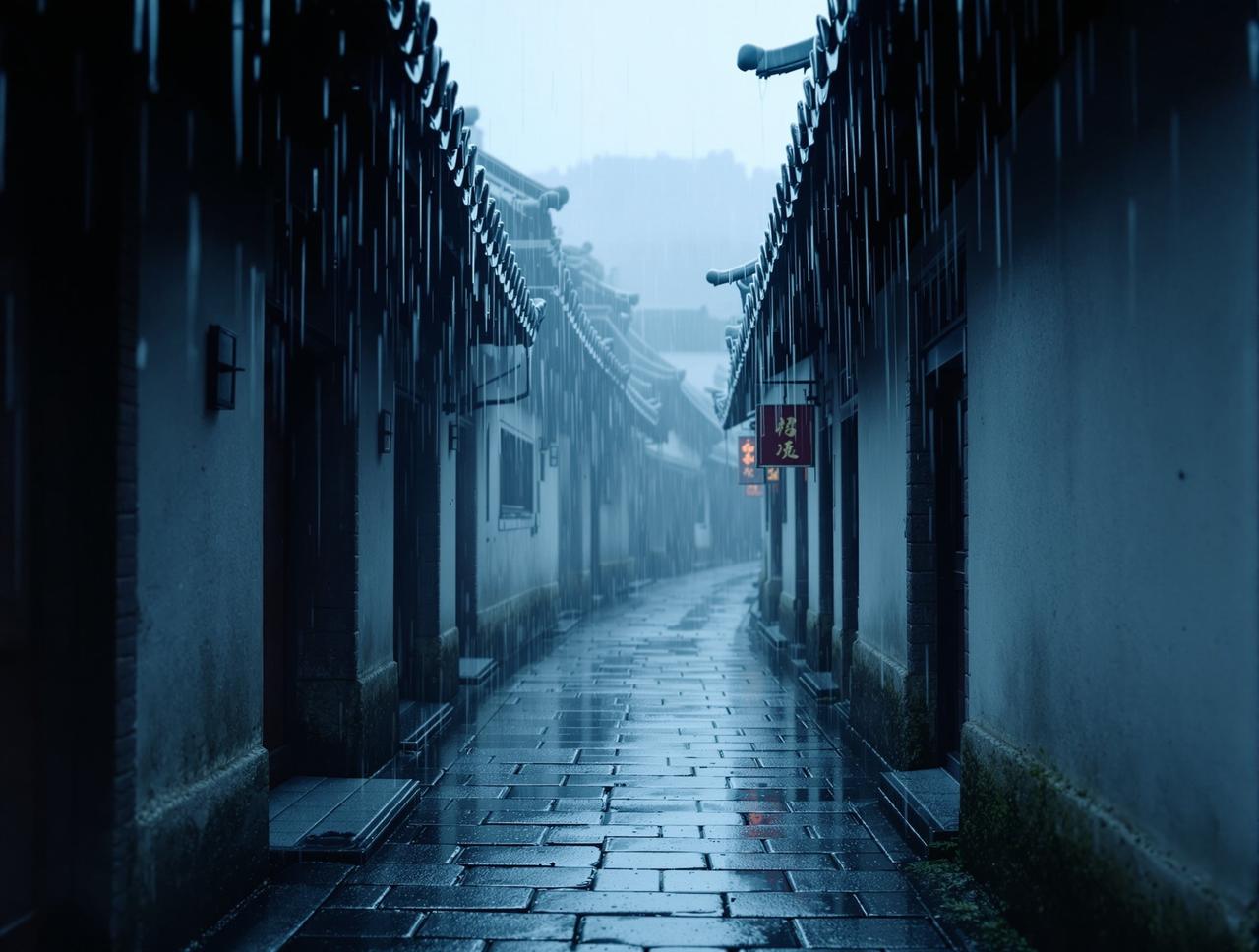 檐下听雨